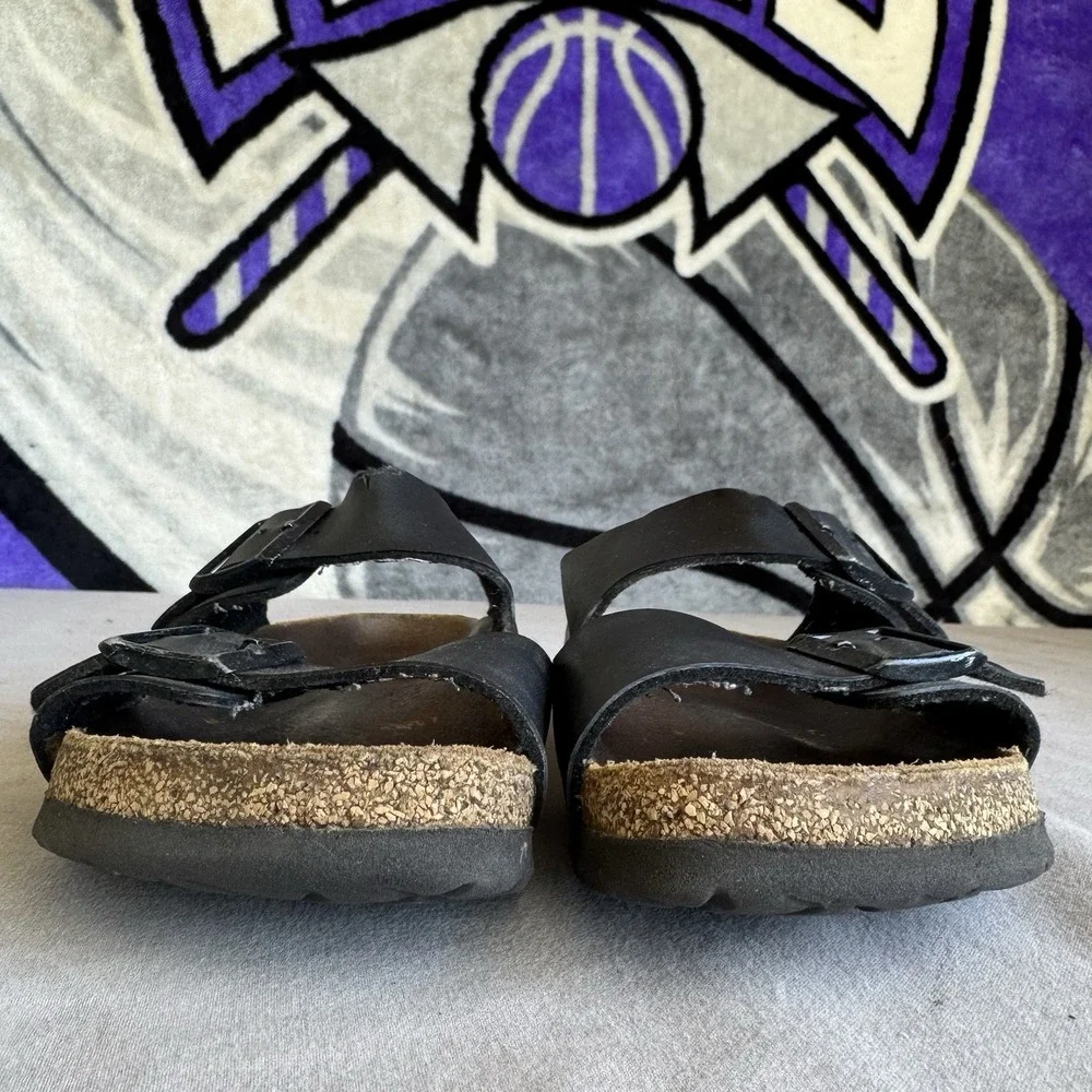 Size 41/W10/M8 - Birkenstock Arizona Birko-Flor Black Unisex sandals Narrow